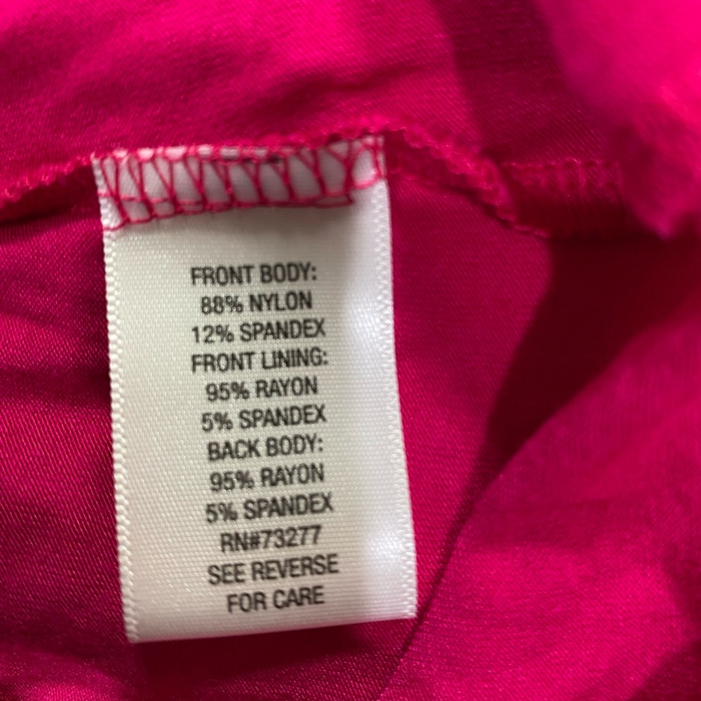 Croft & Barrow 3X Fuchsia Lace Front 3/4 Sleeve Stretch Top Plus Size - Picture 5 of 5